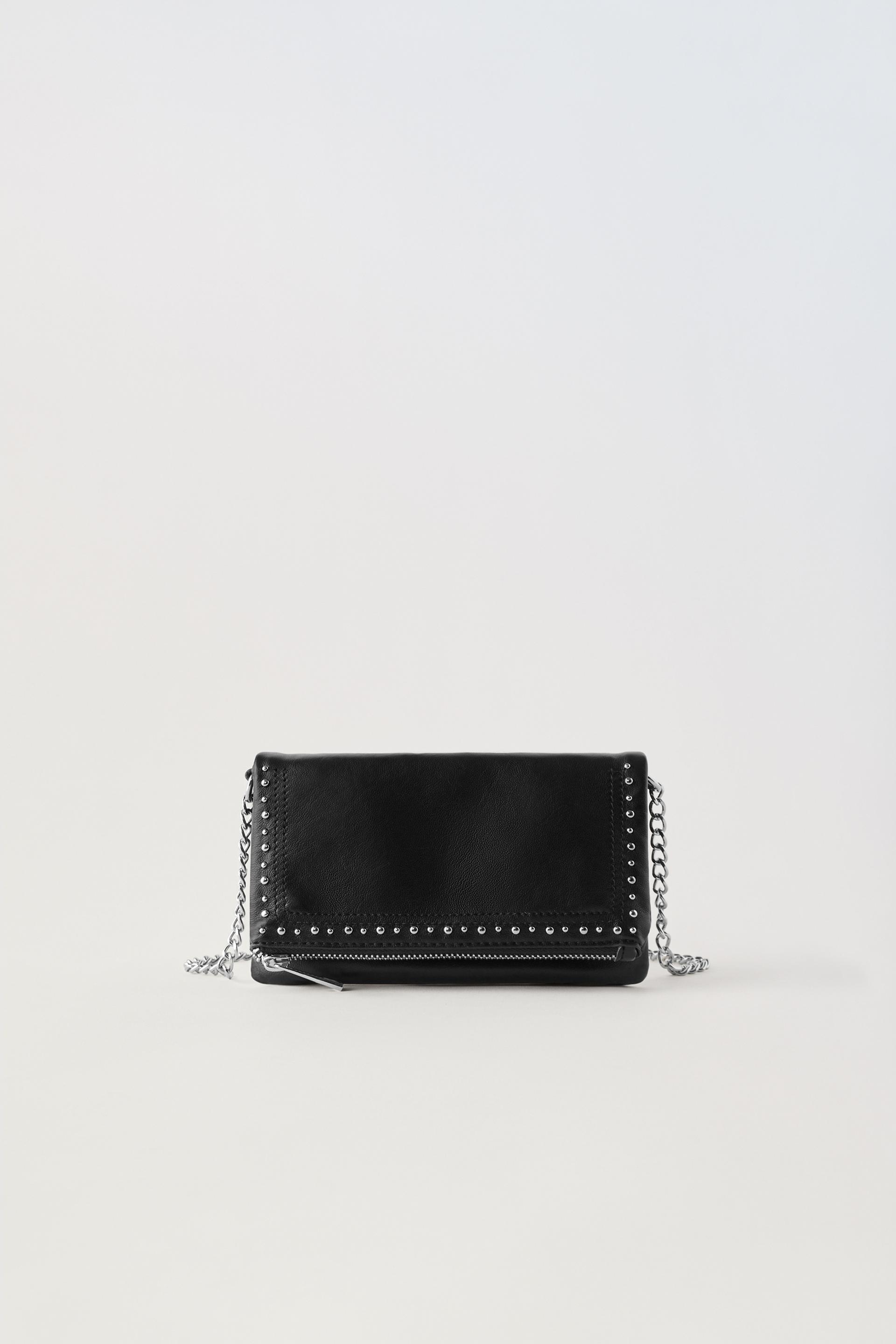 Black studded crossbody bag zara Clearance