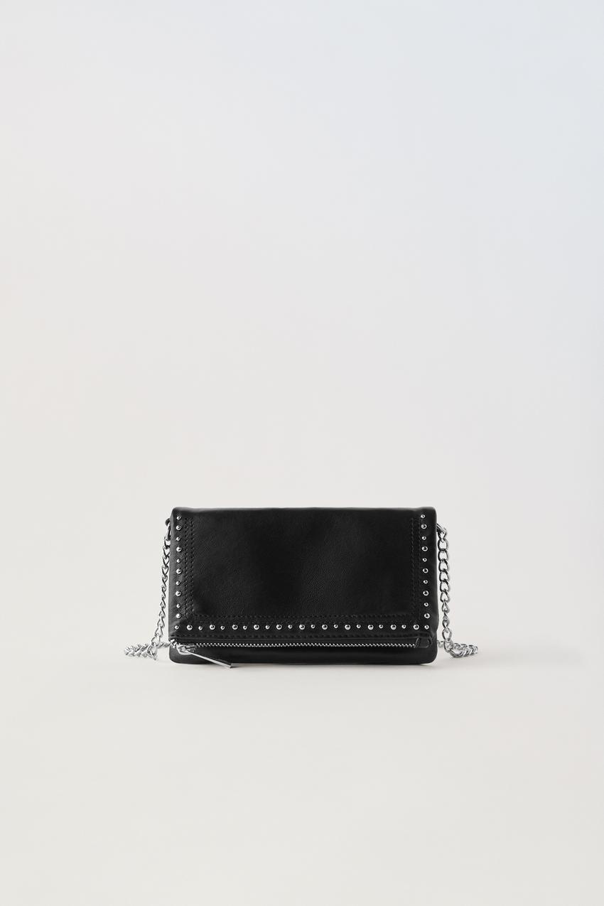 Black crossbody bag with studs Clearance