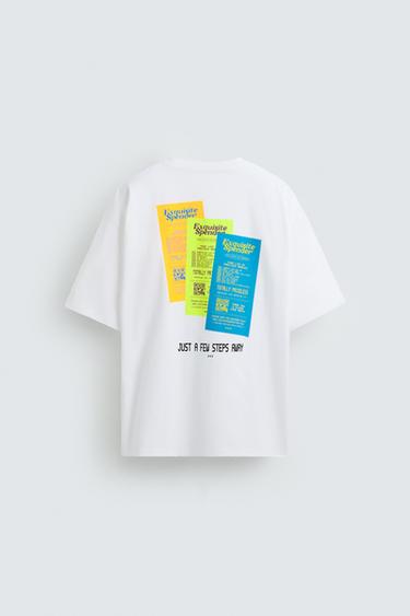 CAMISETA ESTAMPADOS RELIEVE - Blanco de Zara