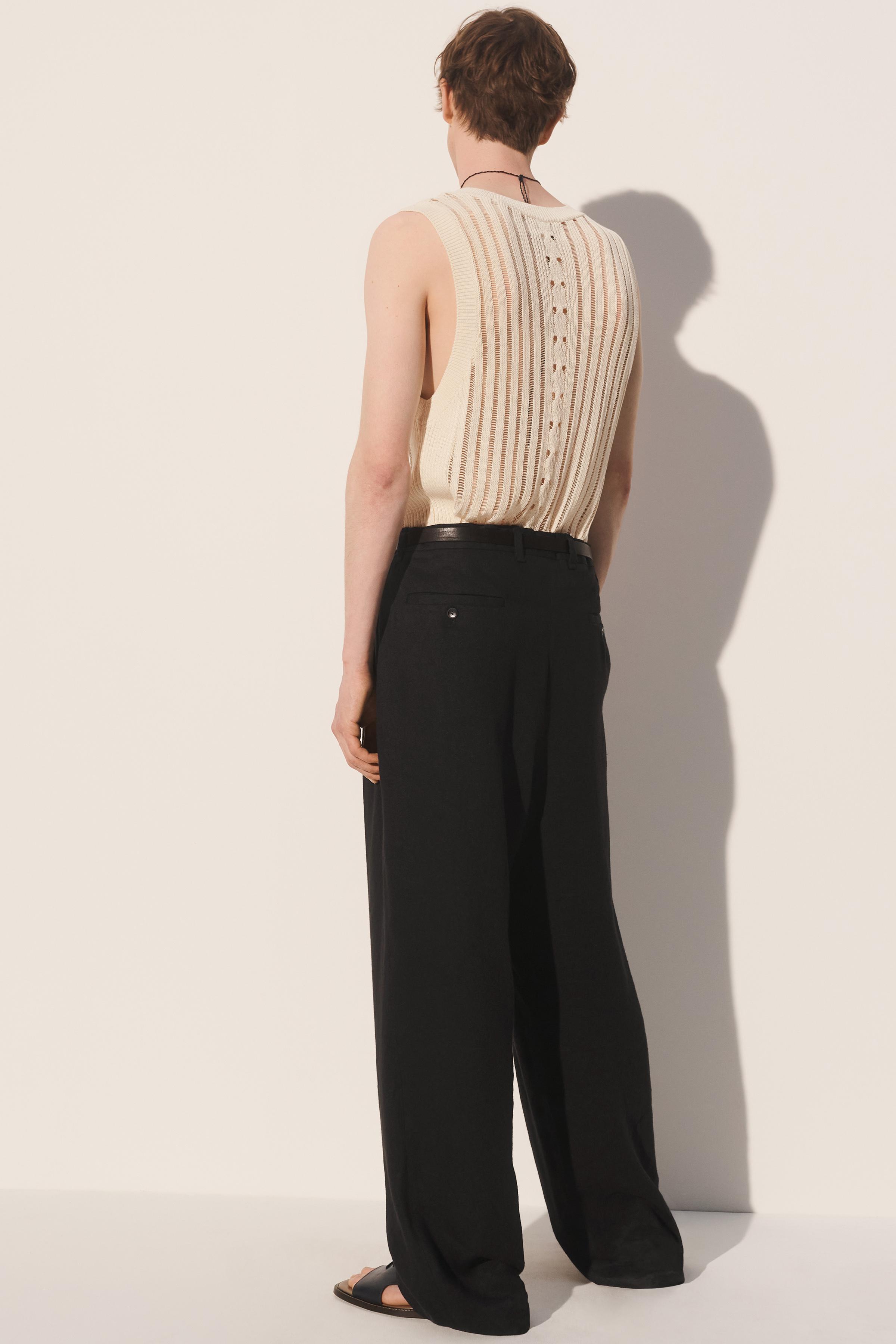 LINEN - LYOCELL PLEATED SUIT PANTS