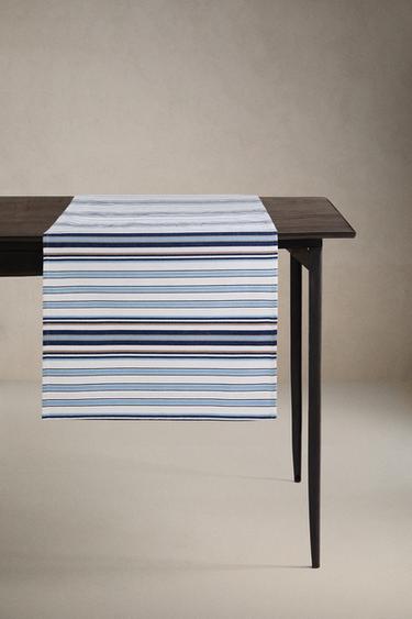 CHEMIN DE TABLE BANDES - Bleu de Zara - Image 0