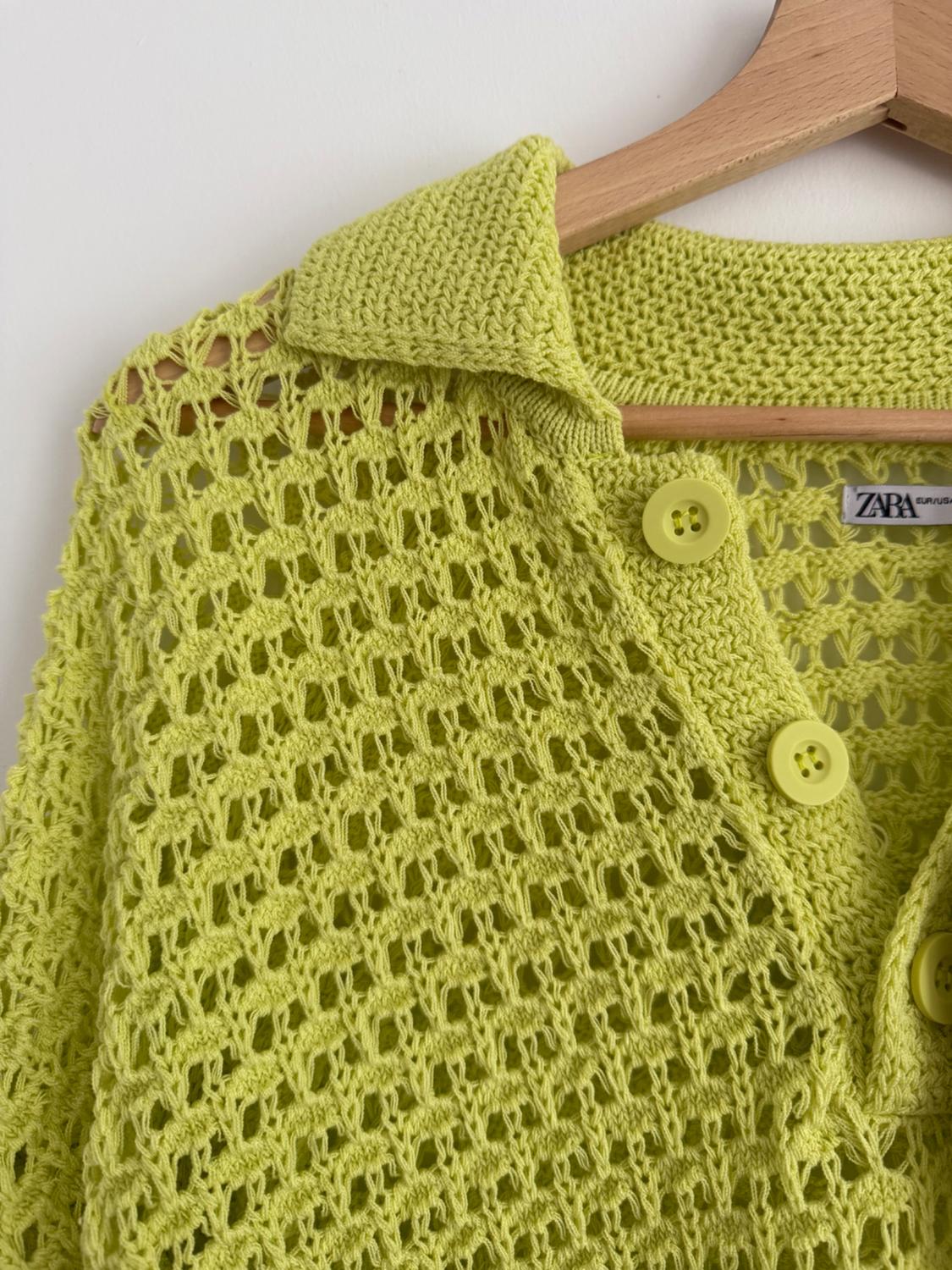CROCHET KNIT POLO SHIRT - Image 3