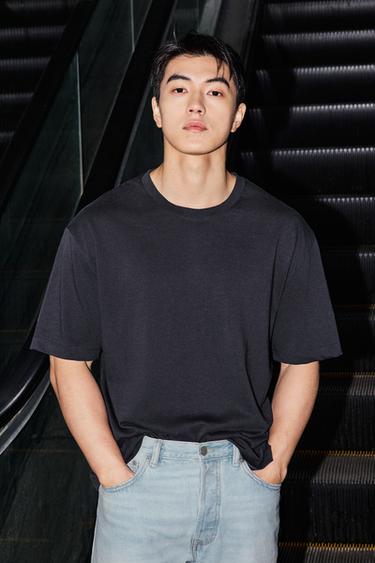 Zara 基本款重磅T恤 - 藍色