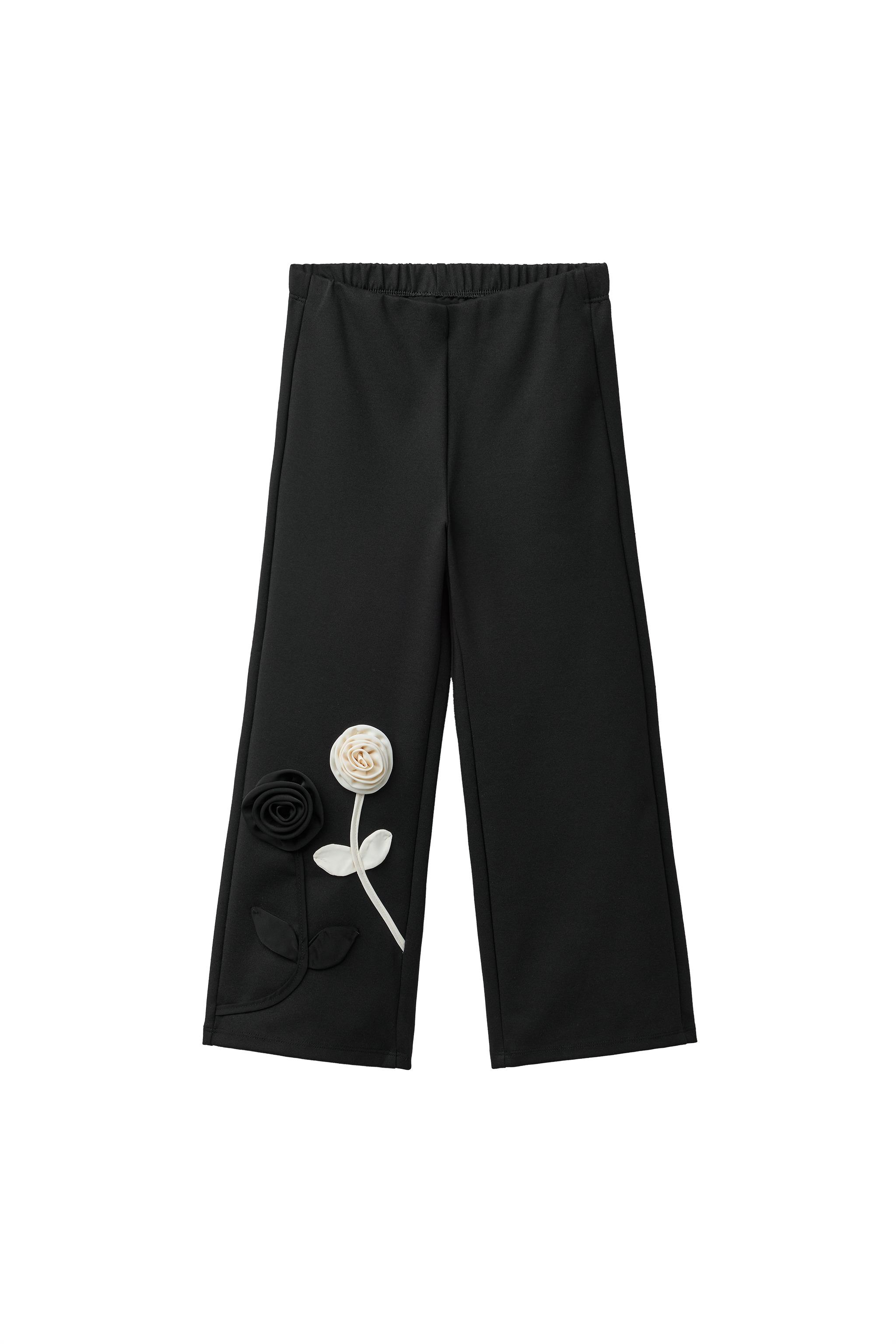 PONTE ROMA FLORAL PANTS - Black | ZARA United States