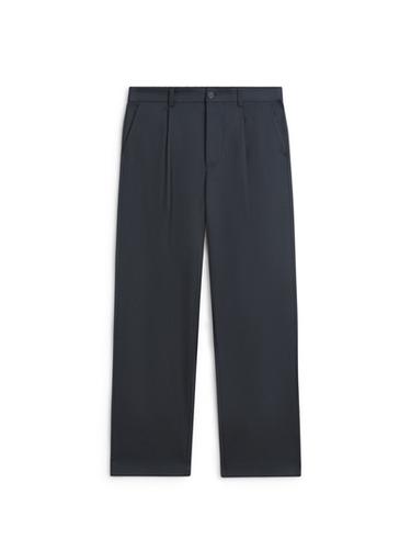 Zara Relaxed fit wool blend trousers with darts - Navy blue