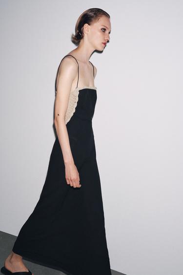 ROBE COMBINÉE CROCHET - Noir de Zara - Image 4