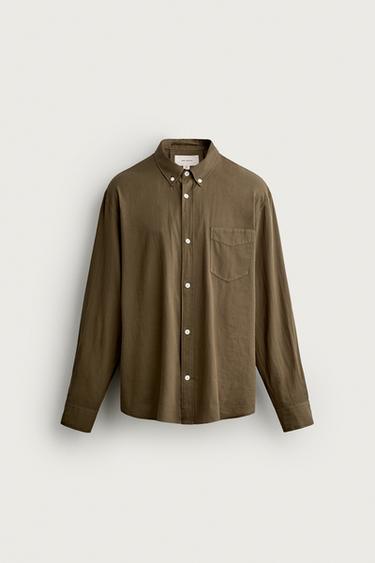COTTON VOILE SHIRT - Brown by Zara