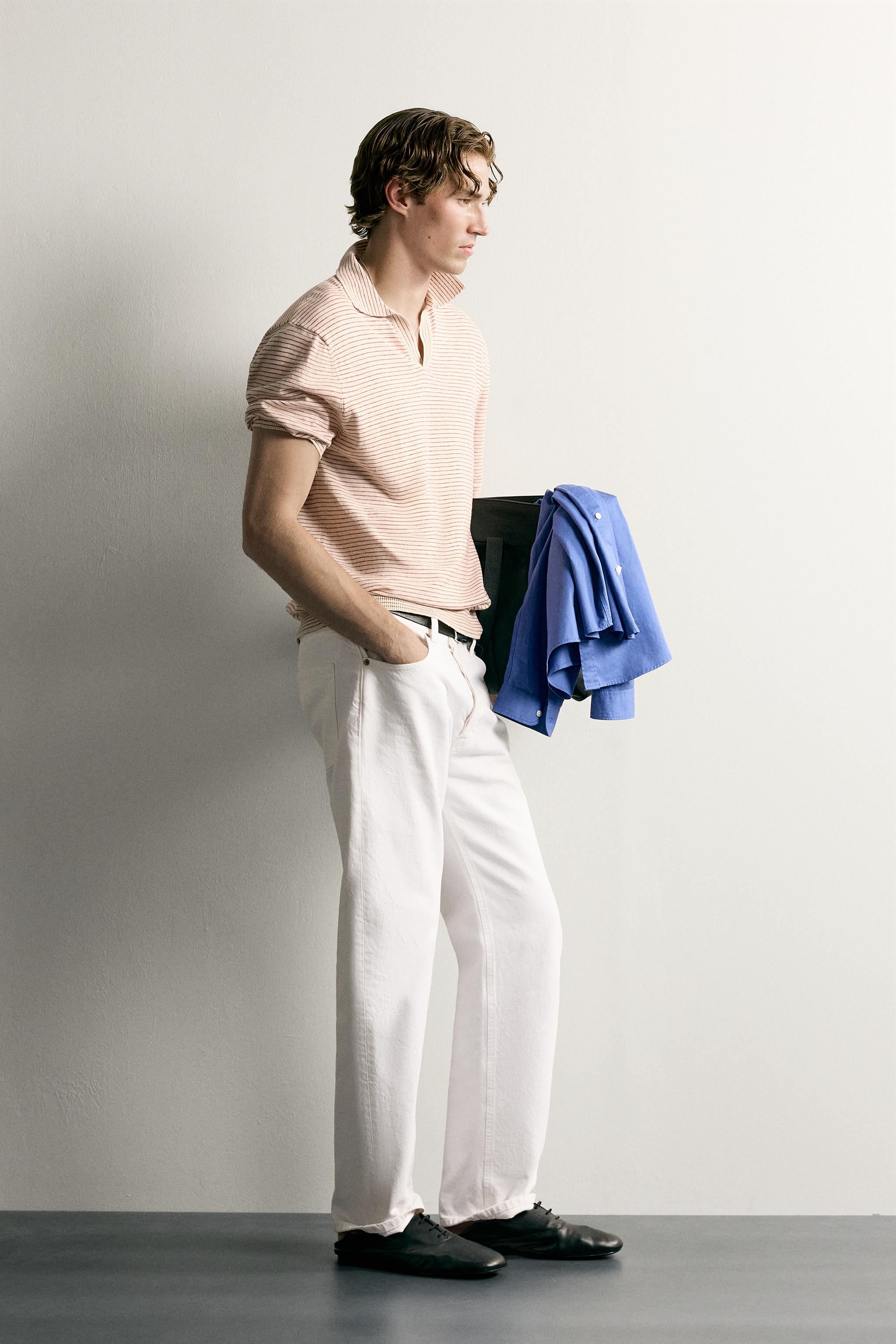 STRIPED JACQUARD KNIT POLO