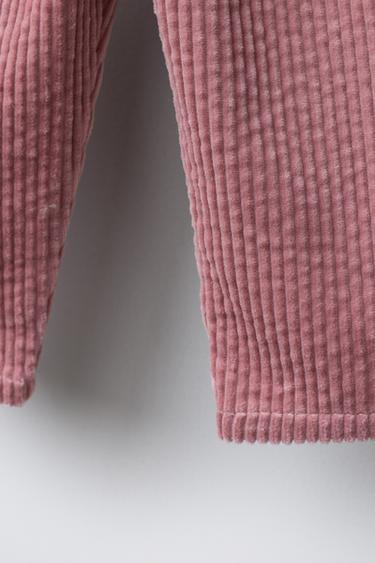PANTALON EN VELOURS CÔTELÉ ÉPAIS - Rose de Zara - Image 3