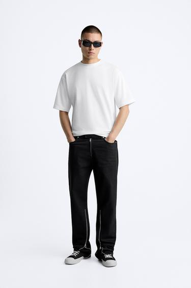 ПРЯМЫЕ ДЖИНСЫ С ЗАСТЕЖКАМИ-МОЛНИЯМИ — ЧЕРНЫЙ от Zara — изображение 0