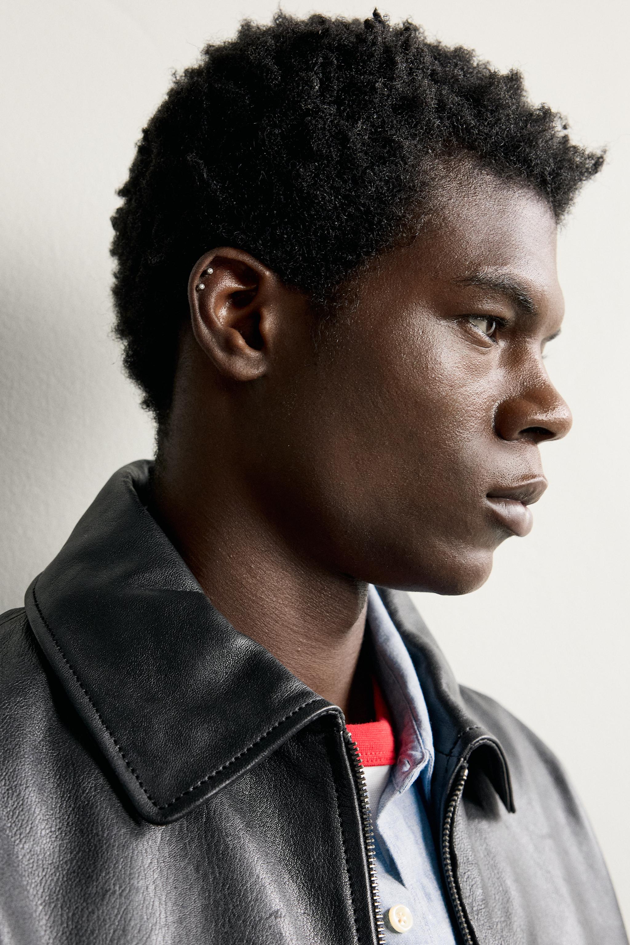 Мужские куртки Zara REGULAR FIT LEATHER JACKET — фото 6