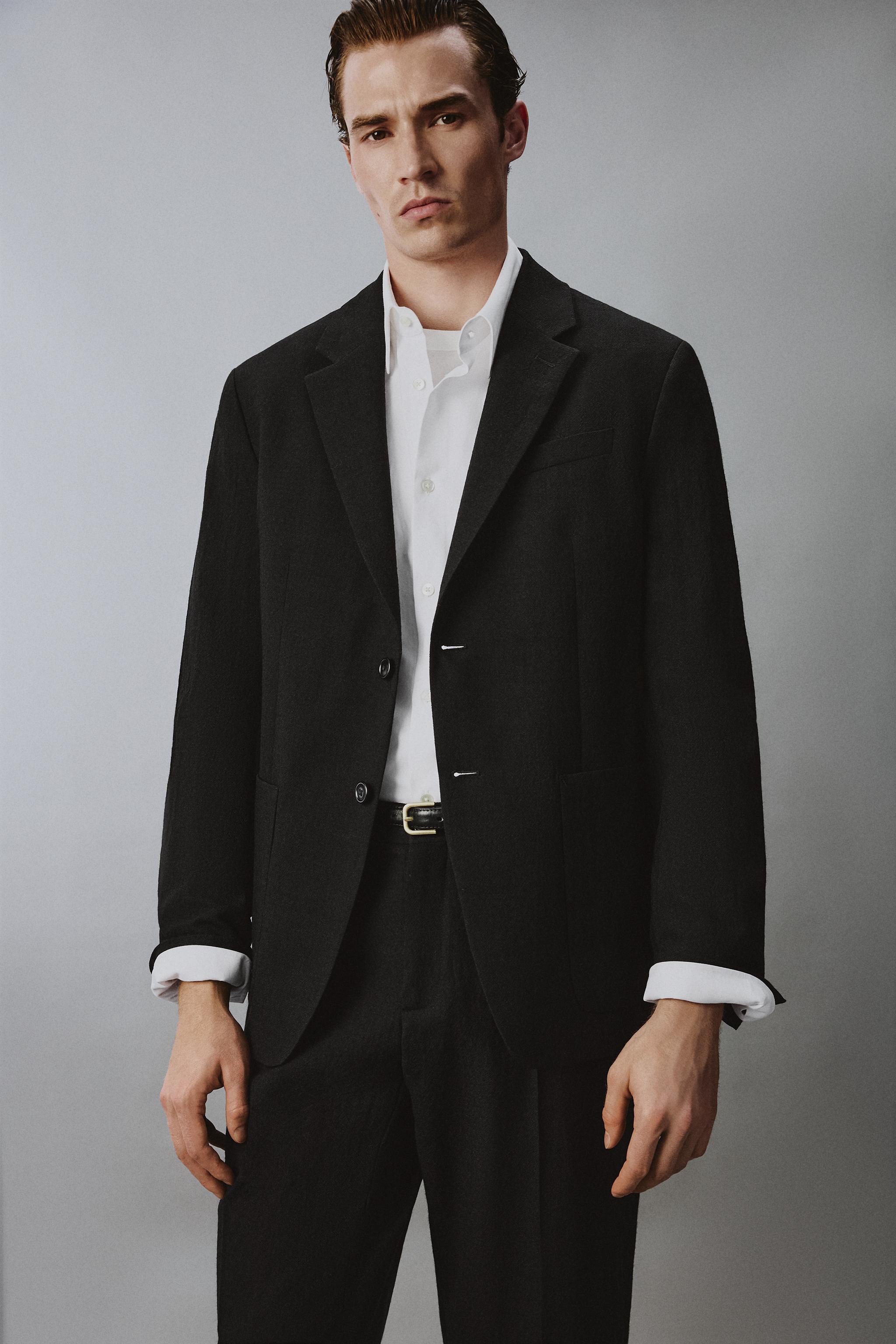 VESTE DE COSTUME STRUCTURÉE 100 % LAINE