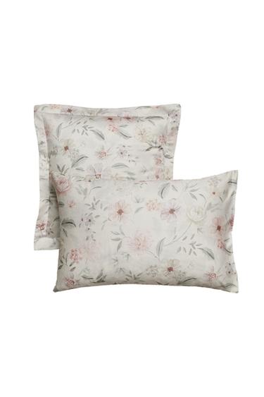 FLORAL PRINT SATEEN PILLOWCASE - Oyster-white by Zara