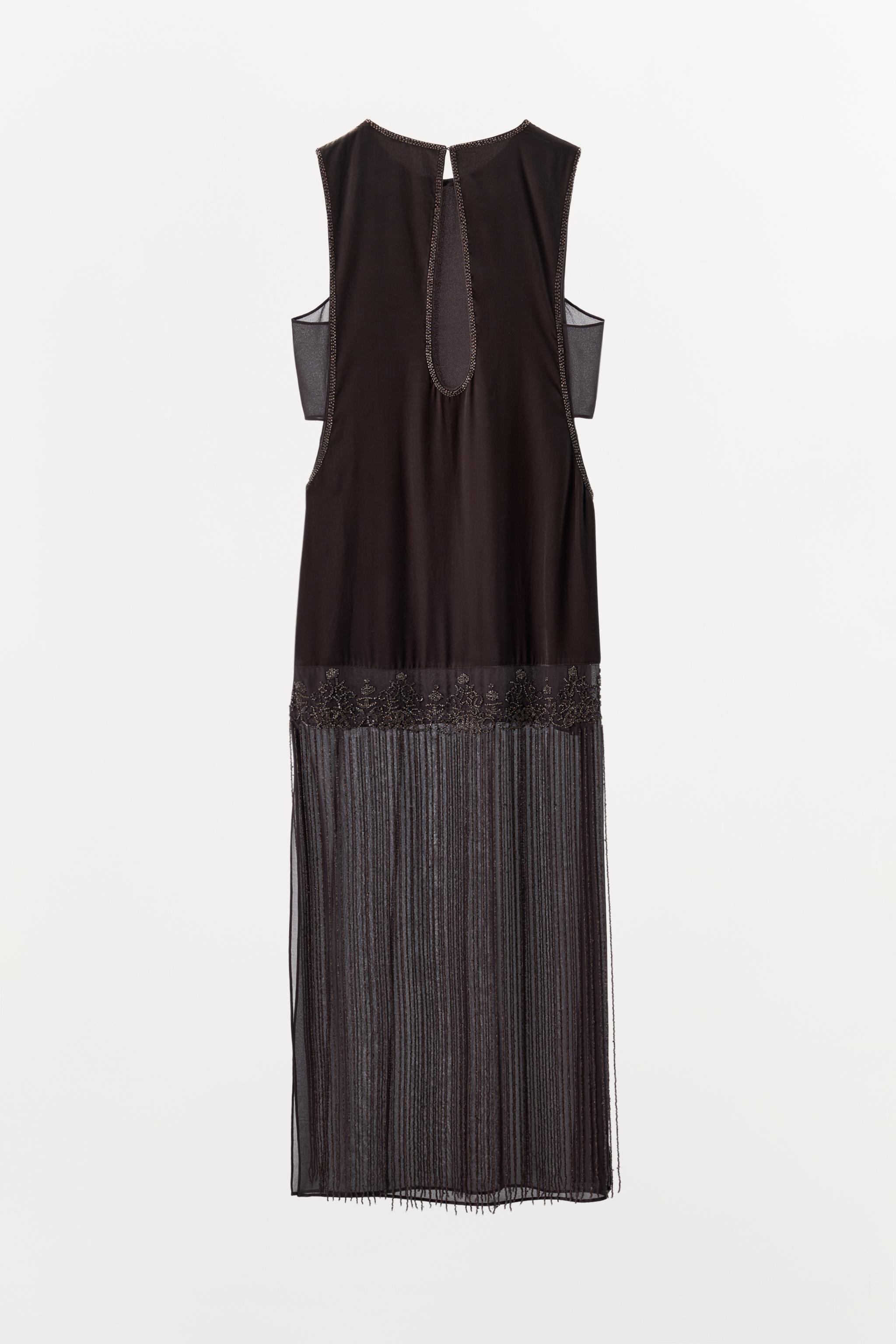 ROBE BIMATIÈRE EN VELOURS AVEC FANTAISIES ET FRANGES