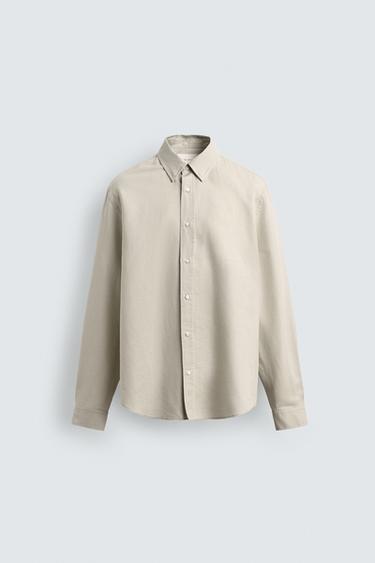 قميص REGULAR FIT قنب - قطن - رمل الخاص بـ Zara
