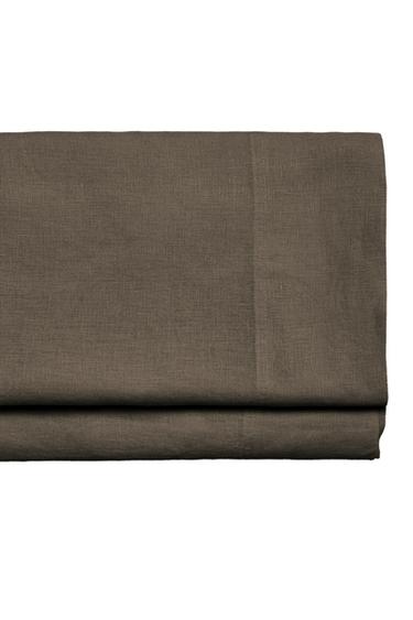 Zara WASHED LINEN FLAT SHEET (140 GXM²) - Brown / Taupe