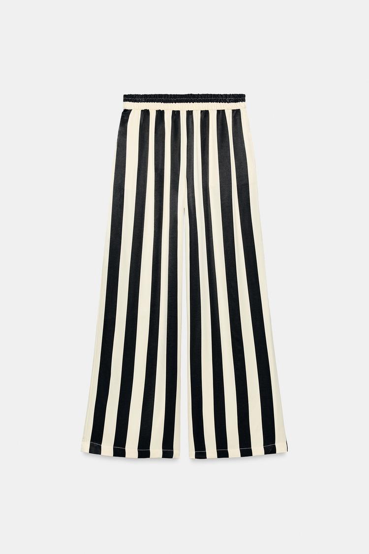 STRIPED WIDE-LEG TROUSERS