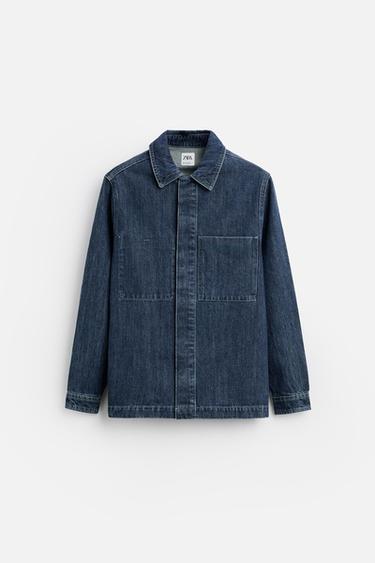 DENIM OVERSHIRT WITH POCKETS - Blue by Zara