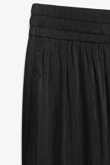 WIDE FLOWING TROUSERS - Black by Zara - Image 8