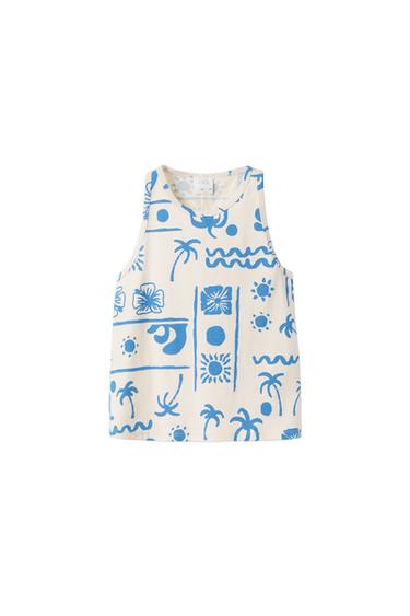 FLOWY PRINTED TANK TOP