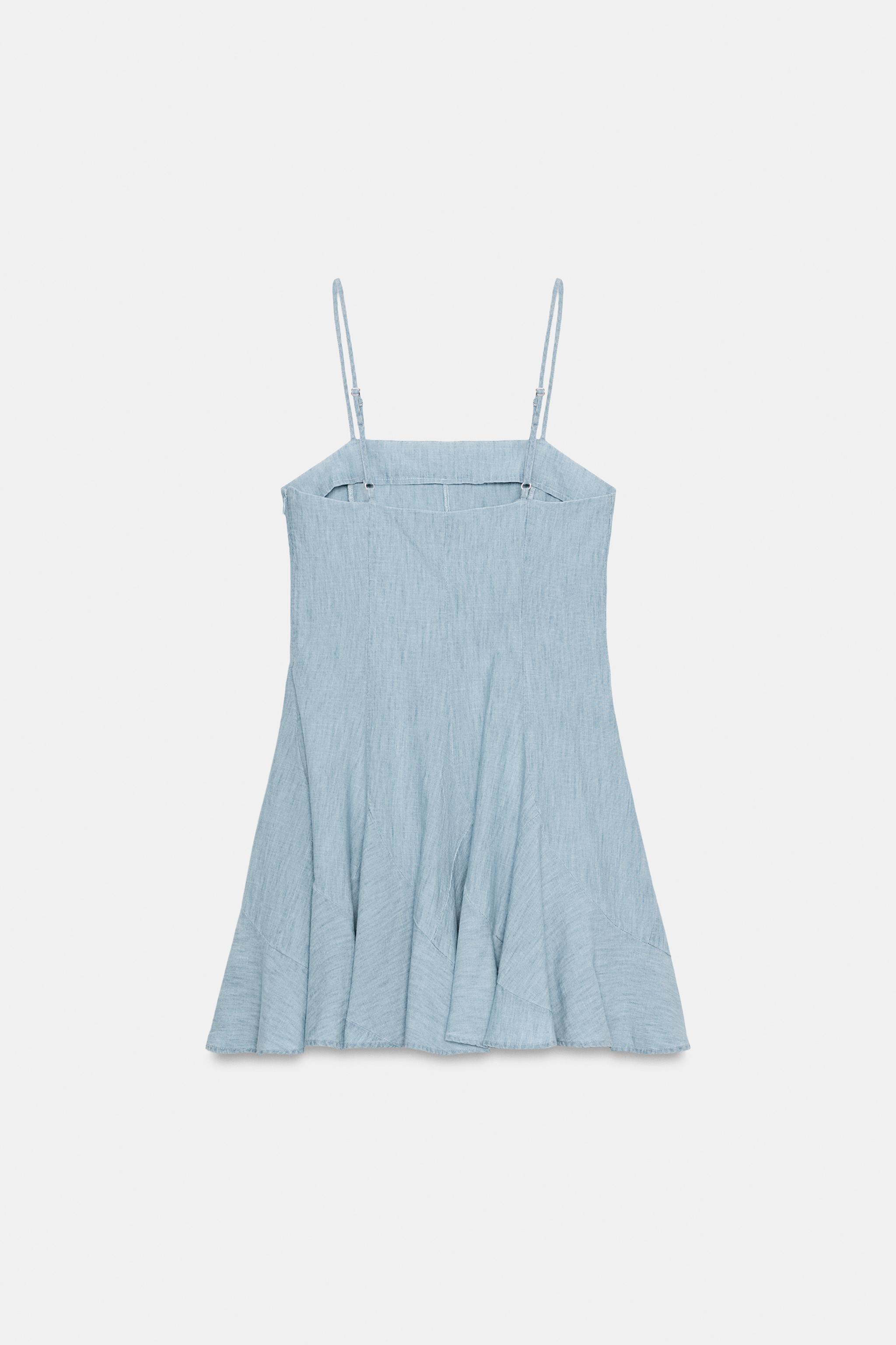 TRF DENIM GORED MINI DRESS