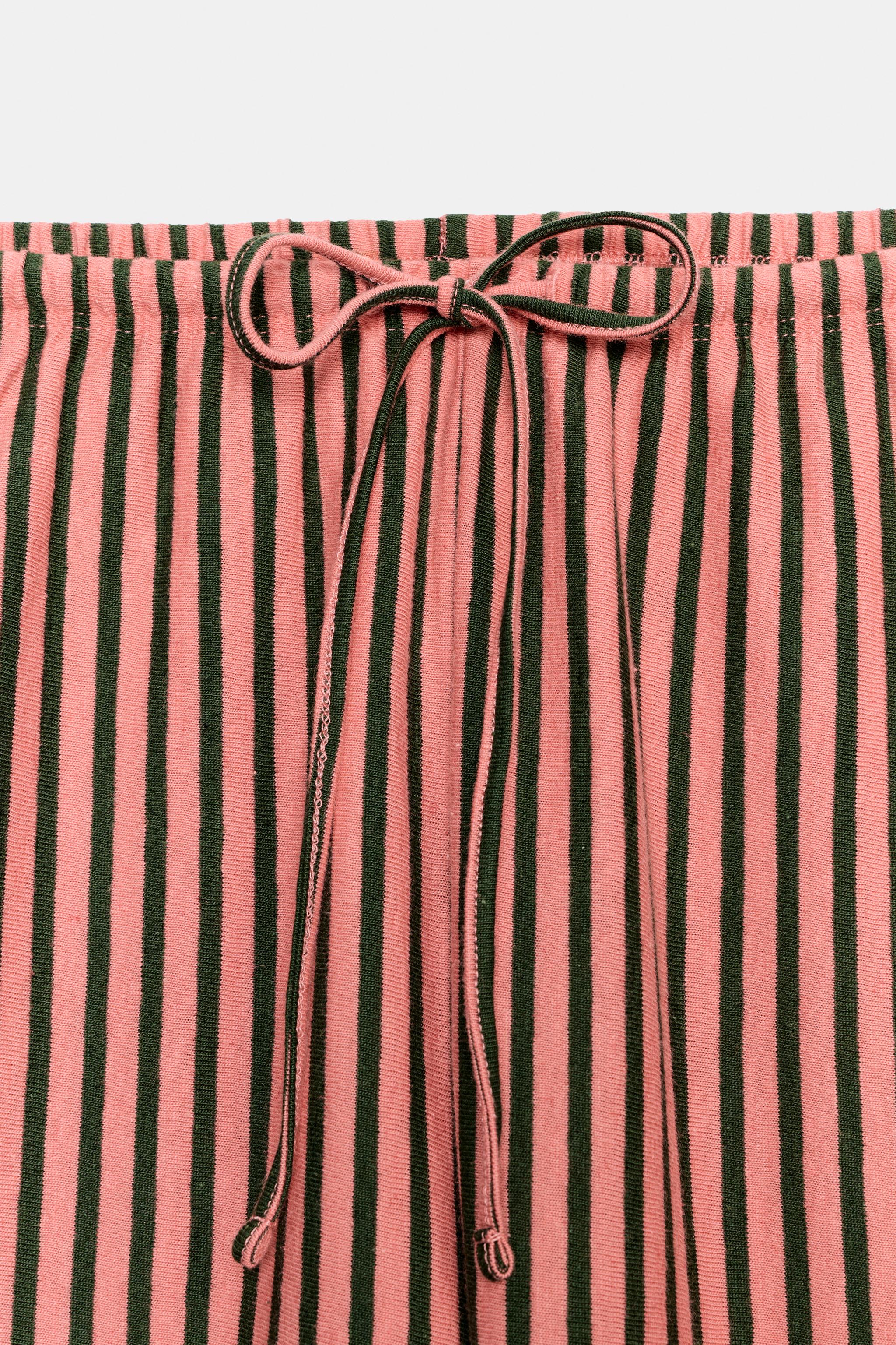 STRIPED LINEN BLEND PANTS