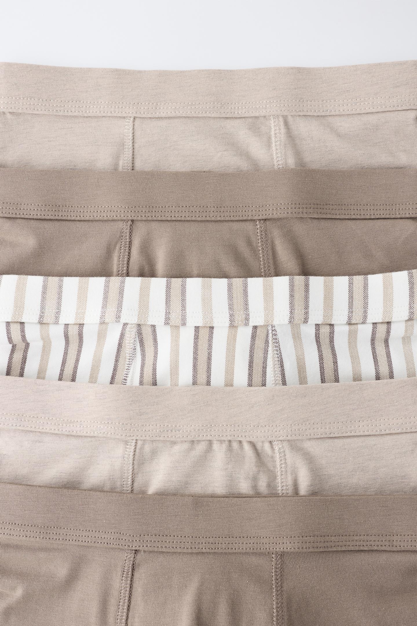 Трусы-боксеры для детей, в полоску, 5 шт. — Zara, цвет: Коричневый / Серо-коричневый — фото 5
