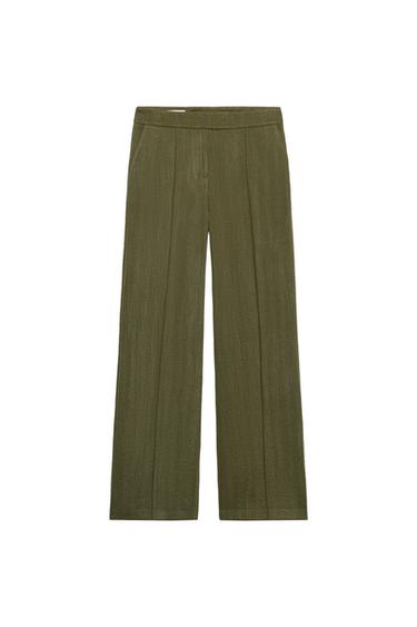 PANTALÓN RECTO NERVIO - Khaki de Zara