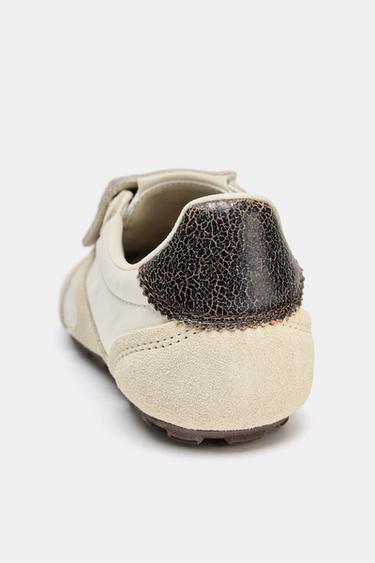 TRAINERS WITH TONGUE DETAIL - Ecru White by Zara - Image 3