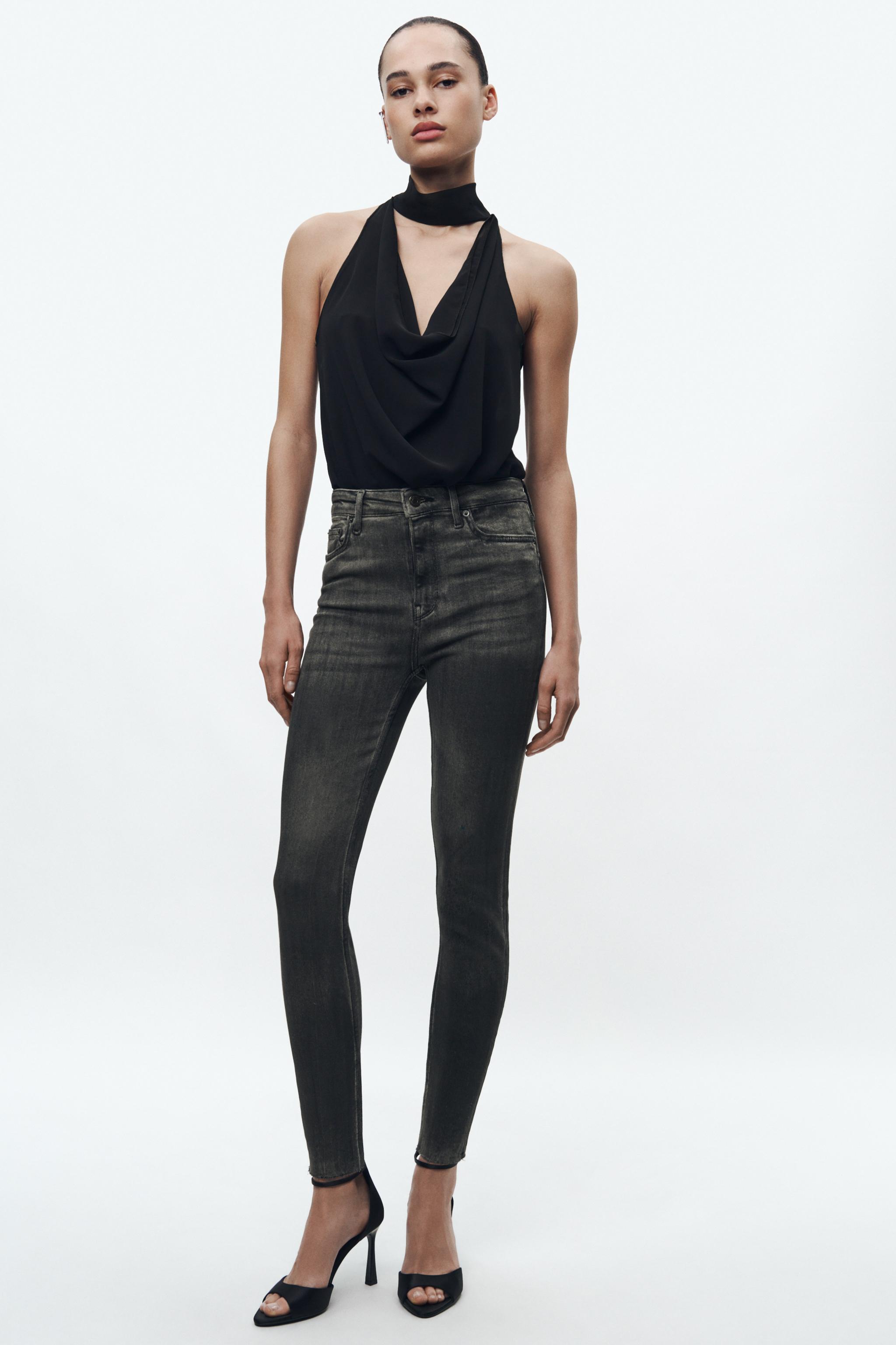 HIGH WAIST SKINNY JEANS ZW COLLECTION - Gray