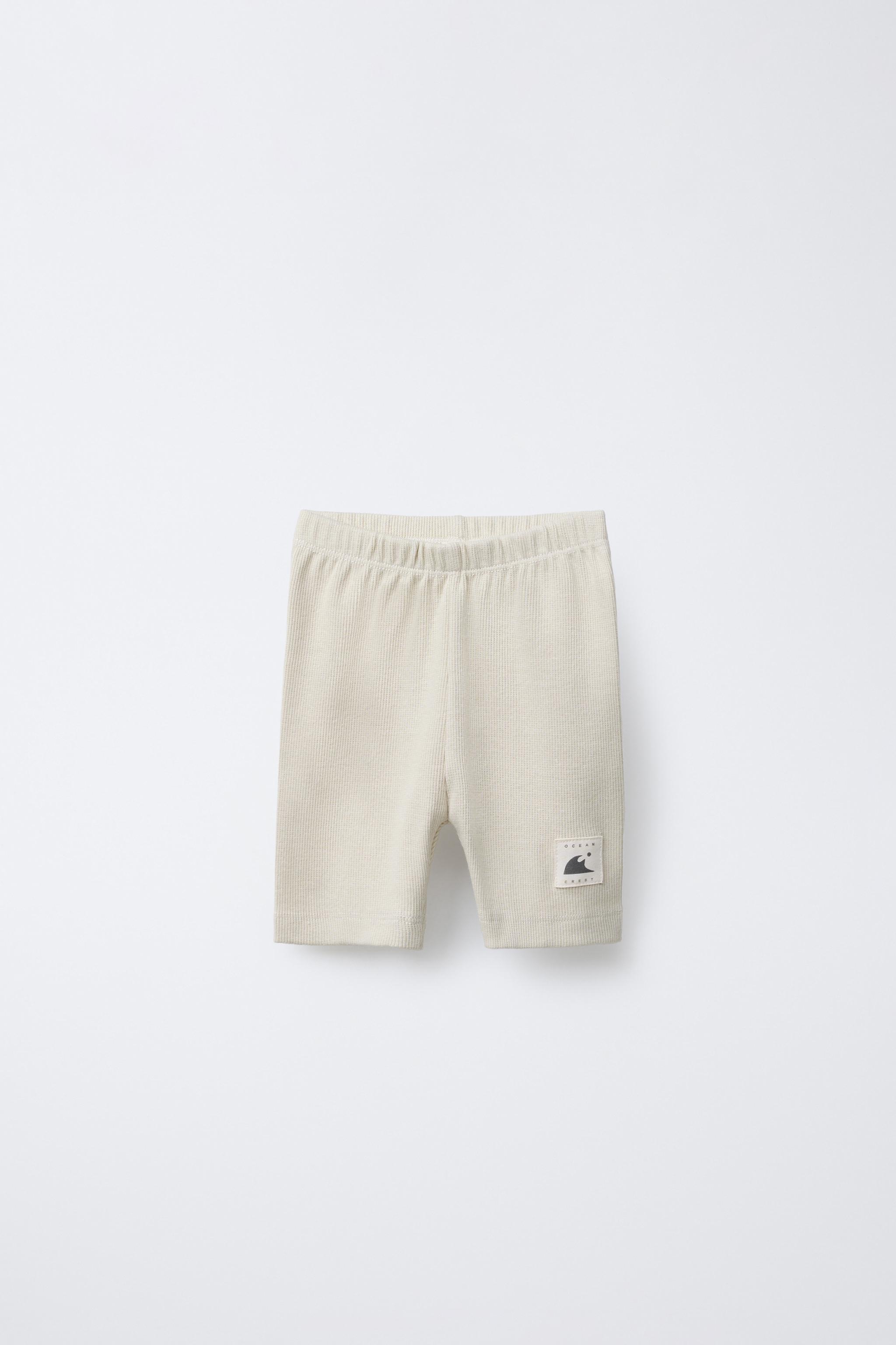 RIB CYCLING SHORTS WITH LABEL - Ice | ZARA United States