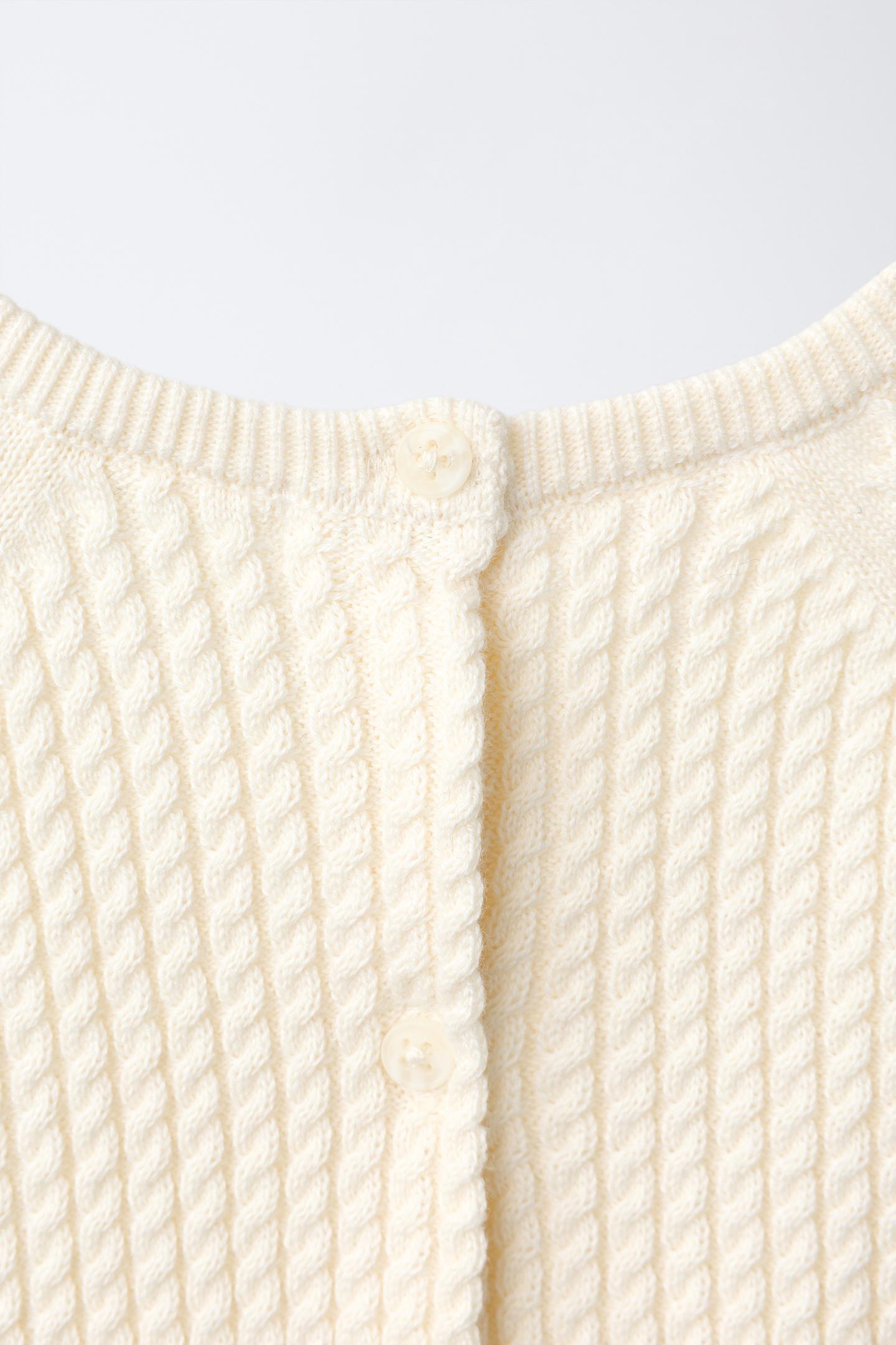 Детский свитер Zara Mini Cable Knit, цвет: Экрю — фото 4