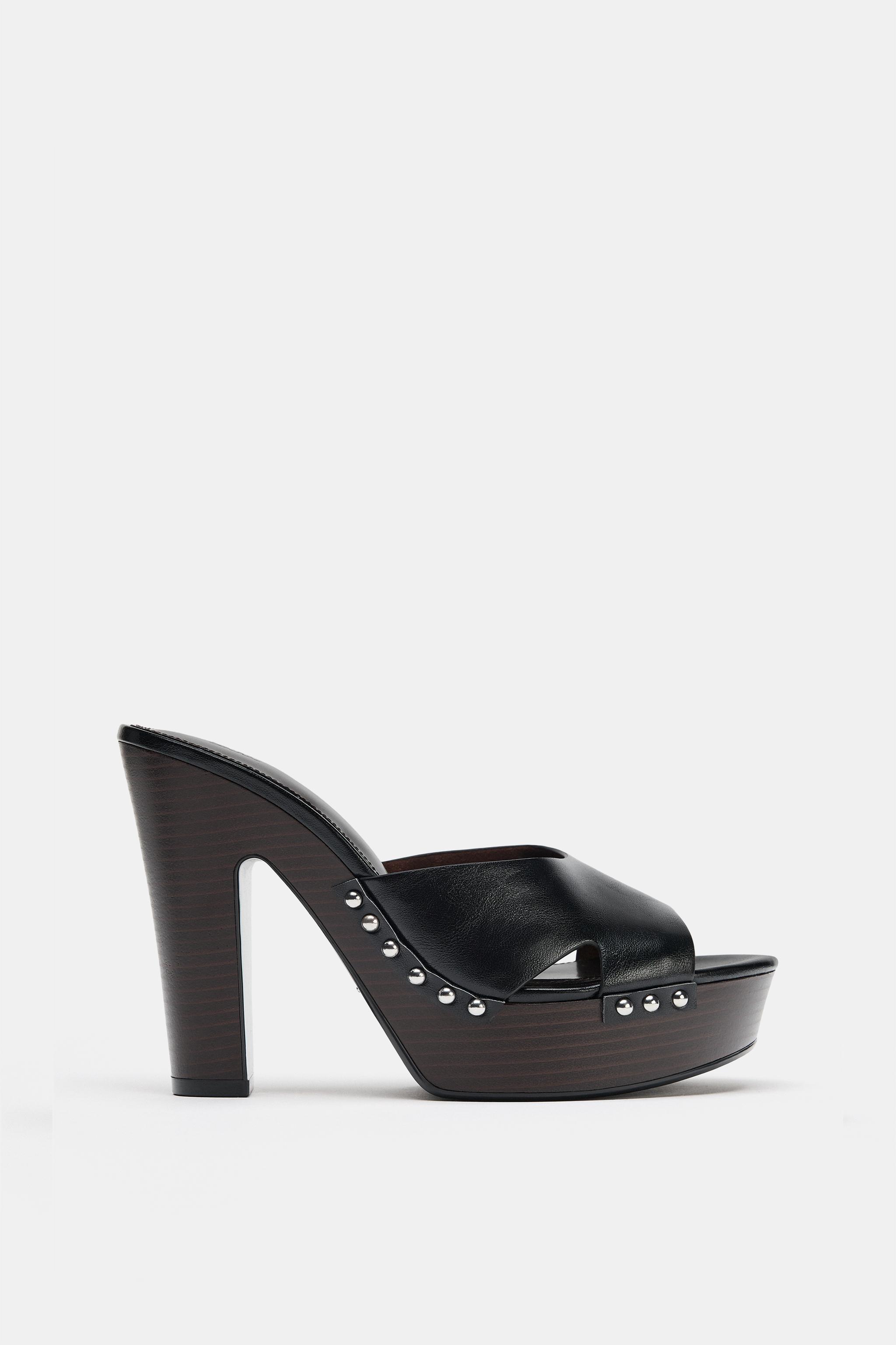 STUDDED HEELED SANDALS