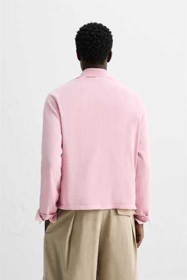LIGHTWEIGHT KNIT POLO SHIRT - Pink by Zara - Image 2