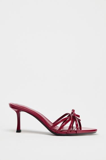 BOW HIGH-HEEL SANDALS - Red by Zara