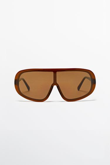 Zara Oversized wrap sunglasses - Caramel