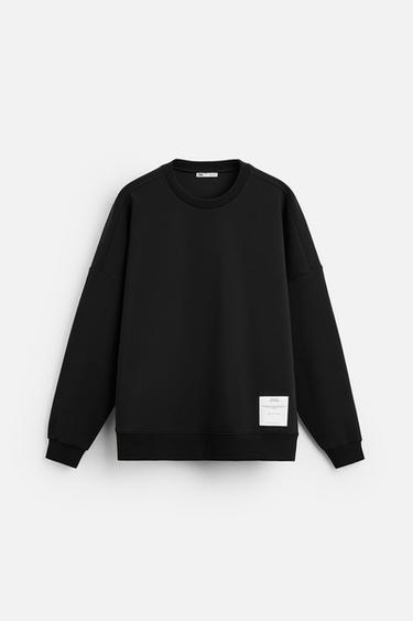 SOFT PATCH SWEATSHIRT - Black by Zara