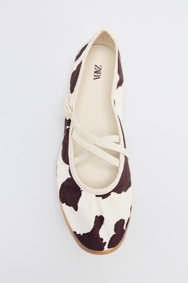 ANIMAL PRINT STRAPPY BALLET FLATS - Multicoloured by Zara