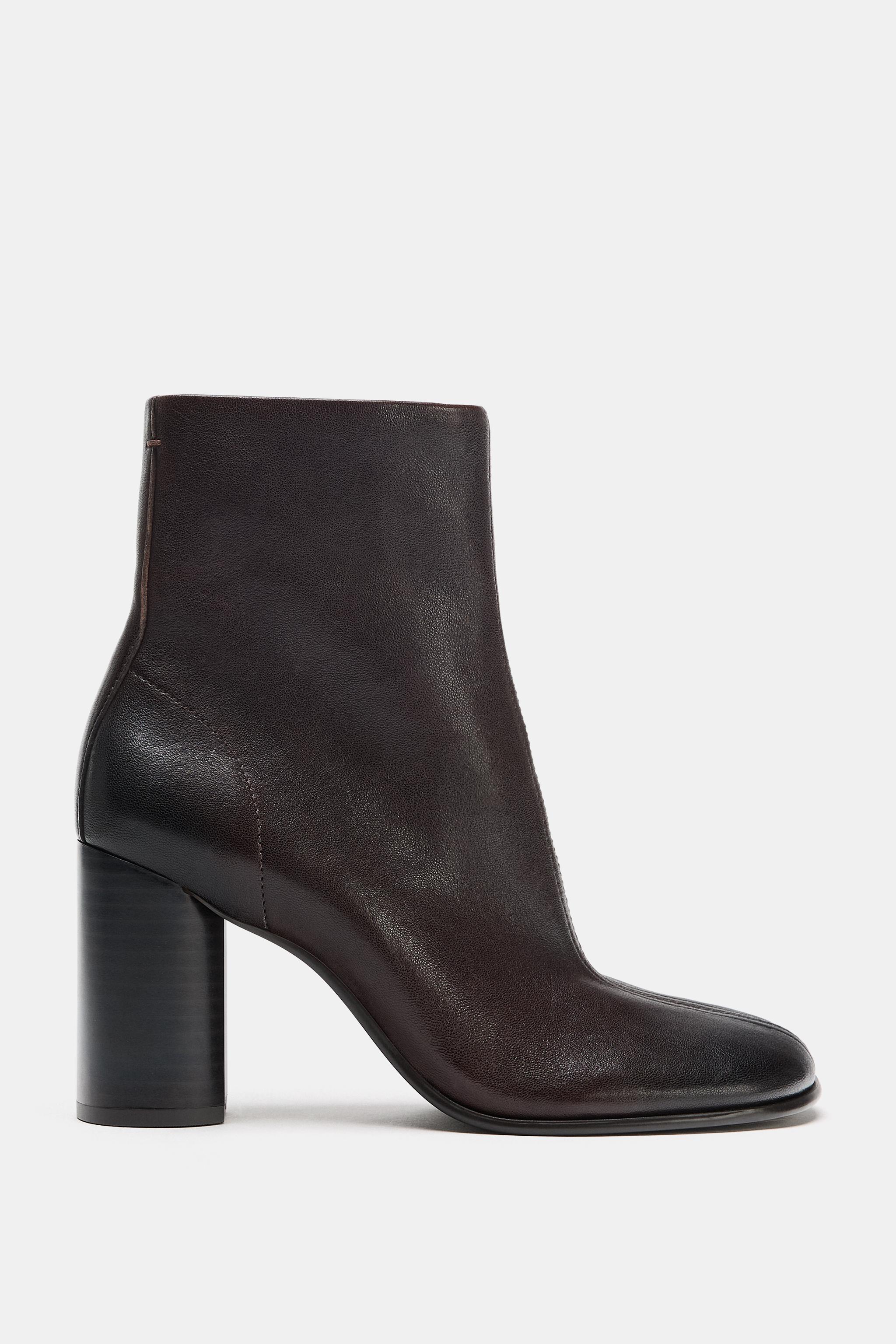 BOTTINES À TALONS EN CUIR