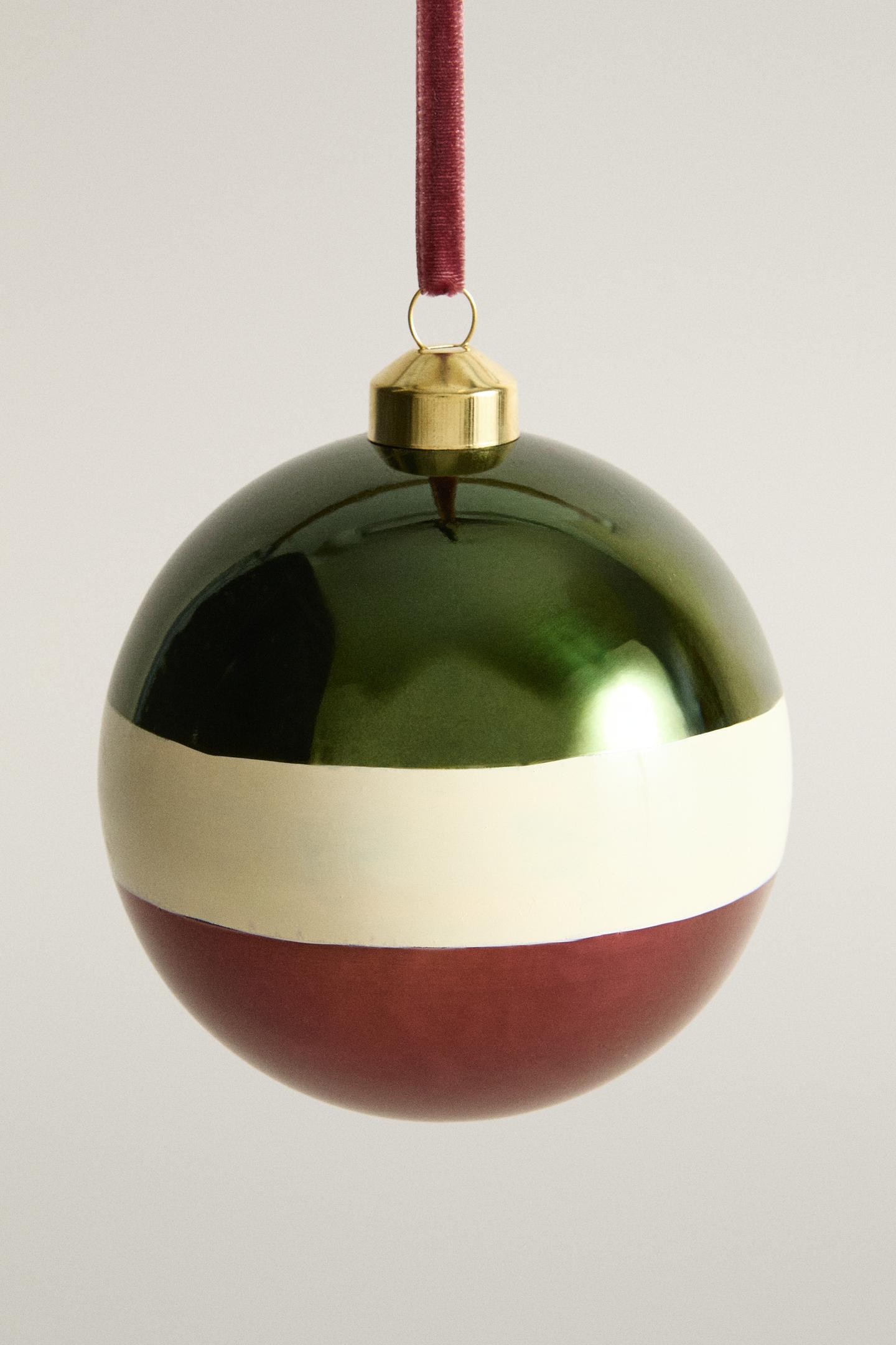 Zara Large Striped Christmas Tree Bauble Ornament, цвет: Разноцветный