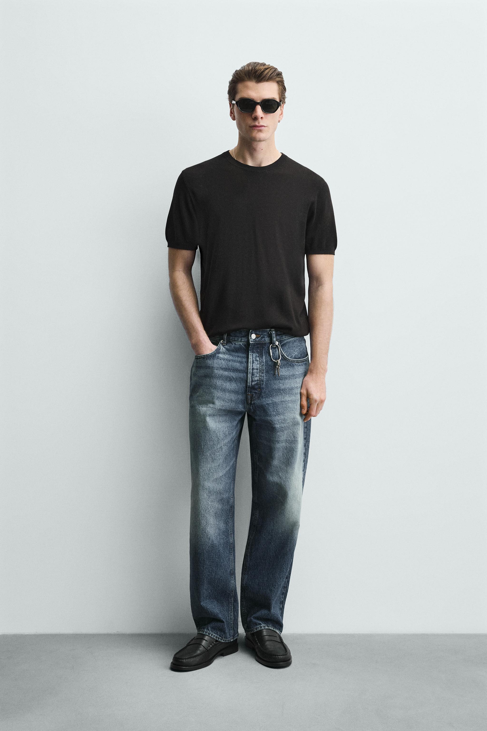 Мужские футболки Zara BASIC REGULAR FIT KNIT T-SHIRT