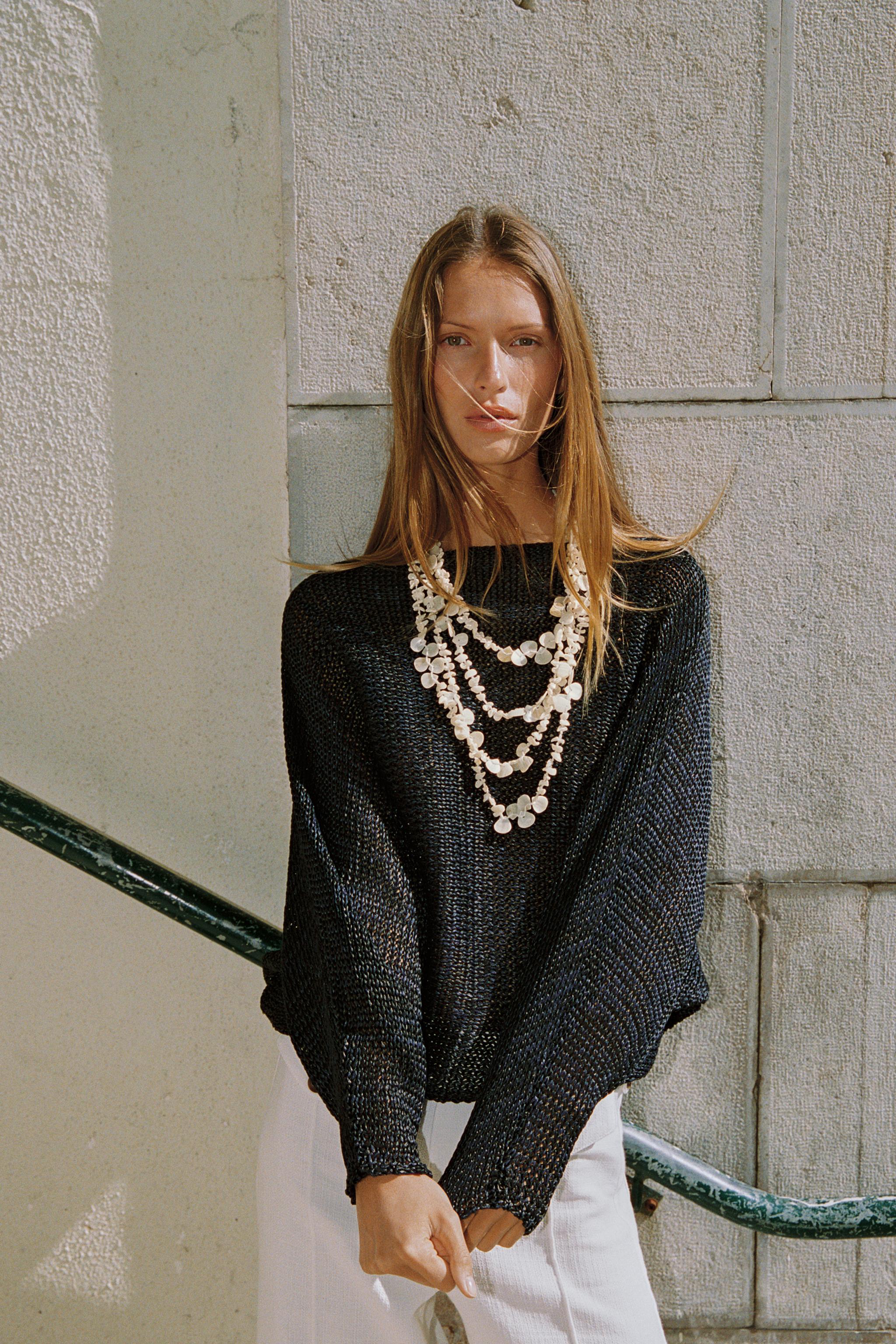 マザーオブパールエフェクトピースネックレス - エクリュ | ZARA Japan