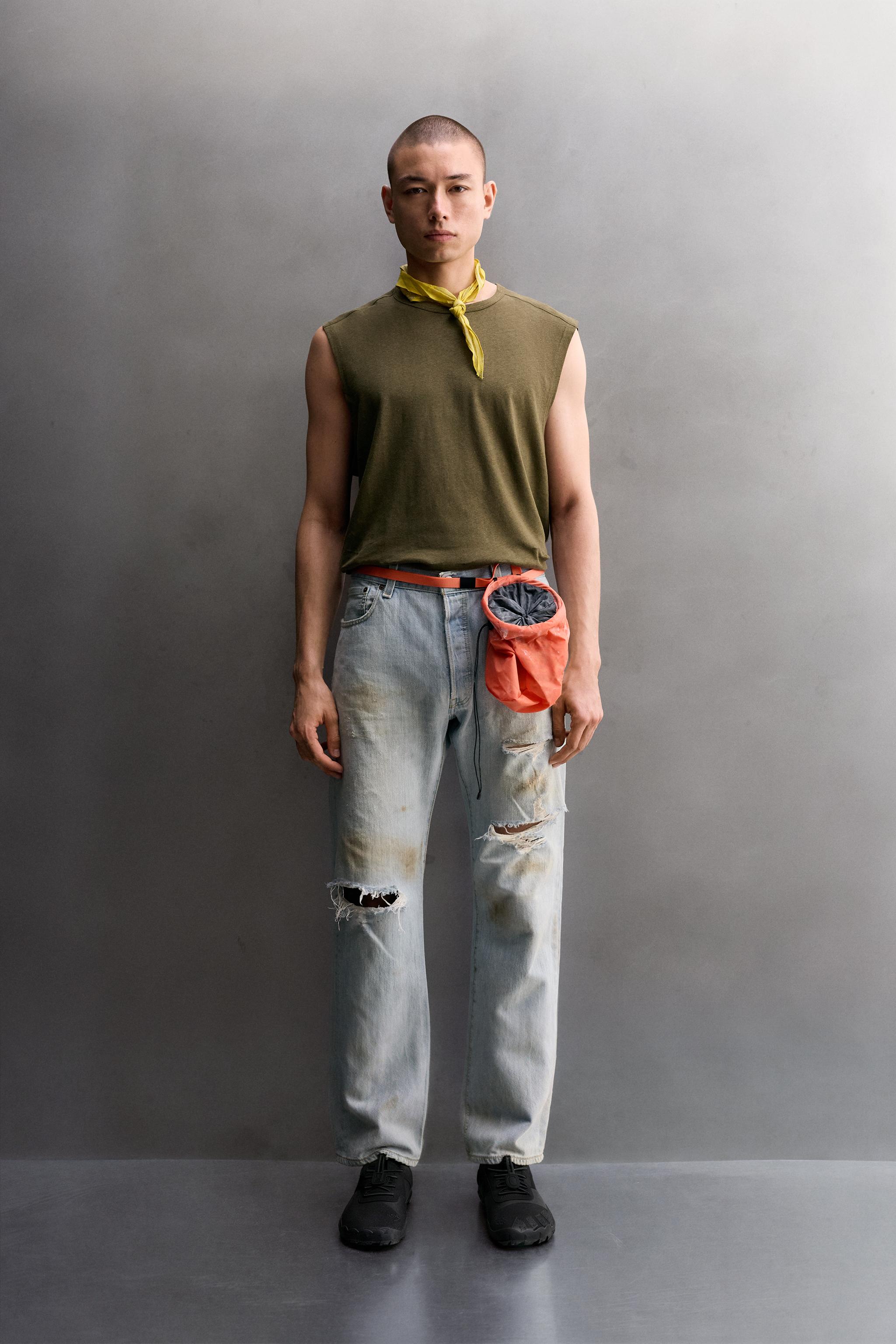 Мужские топы Zara LIGHTWEIGHT LINEN COTTON TANK TOP