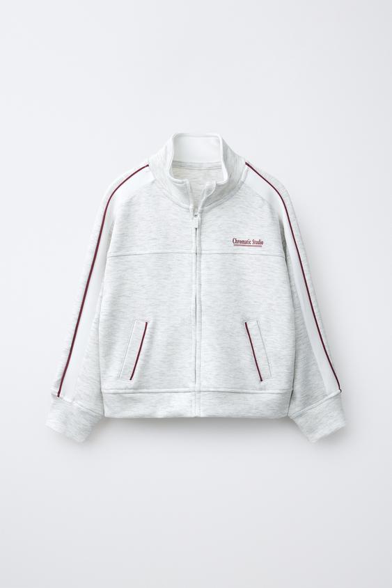 SPORTY ZIP-UP SWEATSHIRT - Grey marl by Zara - Image 0