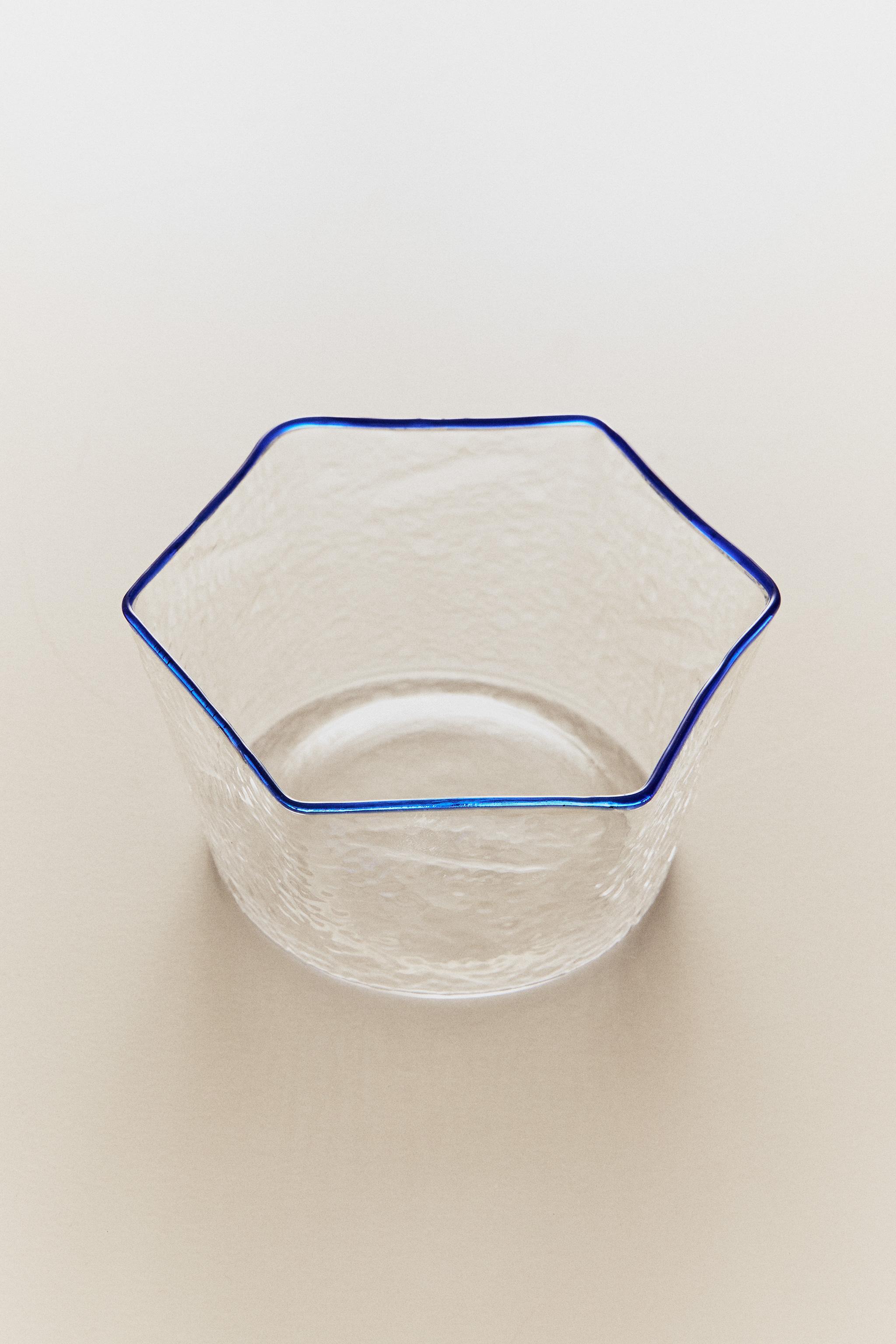 HEXAGONAL BOROSILICATE GLASS BOWL - Blue | ZARA Canada