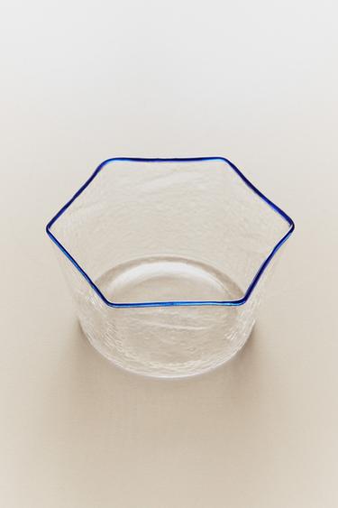 HEXAGONAL BOROSILICATE BOWL - Blue by Zara