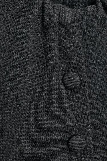 MANTEAU COURT AVEC LAINE ET PLIS AU COL - Gris moyen de Zara - Image 2