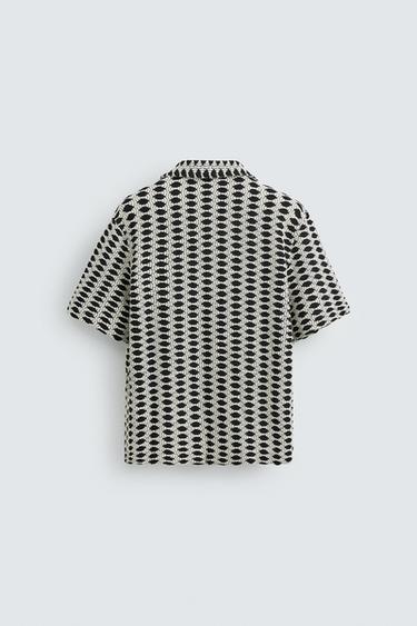 CONTRAST JACQUARD SHIRT - Ecru by Zara - Image 6