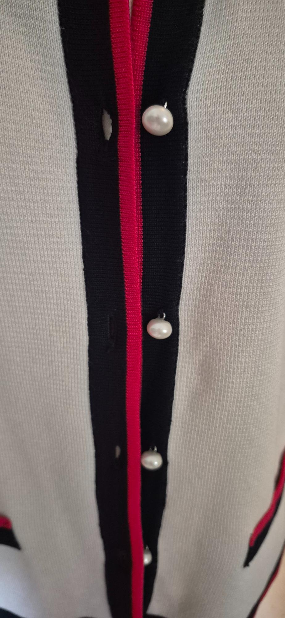 CARDIGAN WITH CONTRASTING PEARL BEADS - Image 3