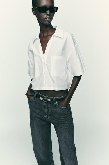 POPLIN SHORT SLEEVE SHIRT - White by Zara